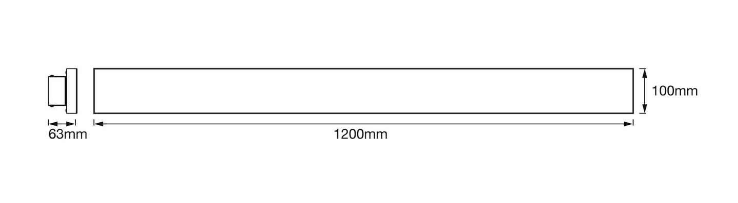 Led-paneelivalaisin LEDVANCE Planon Frameless 1200x100mm 35W 3000K 2500lm