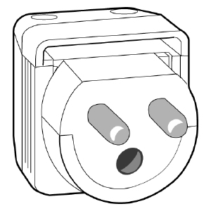 Valaisinpistotulppa Schneider 2-napainen maadoitettu