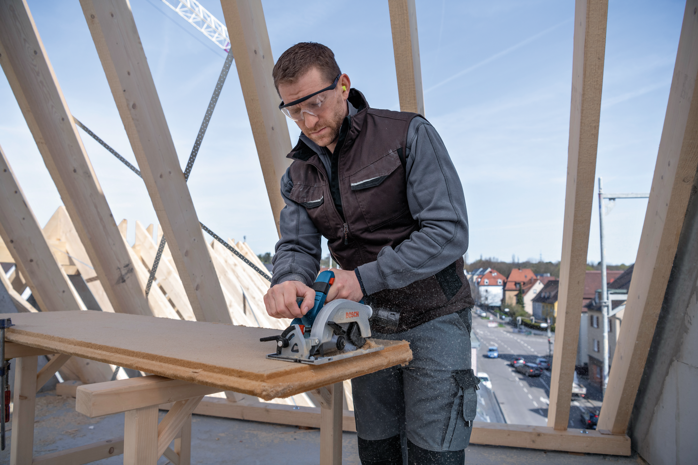 Akkukäsipyörösaha Bosch GKS 18V-57-2 L Solo