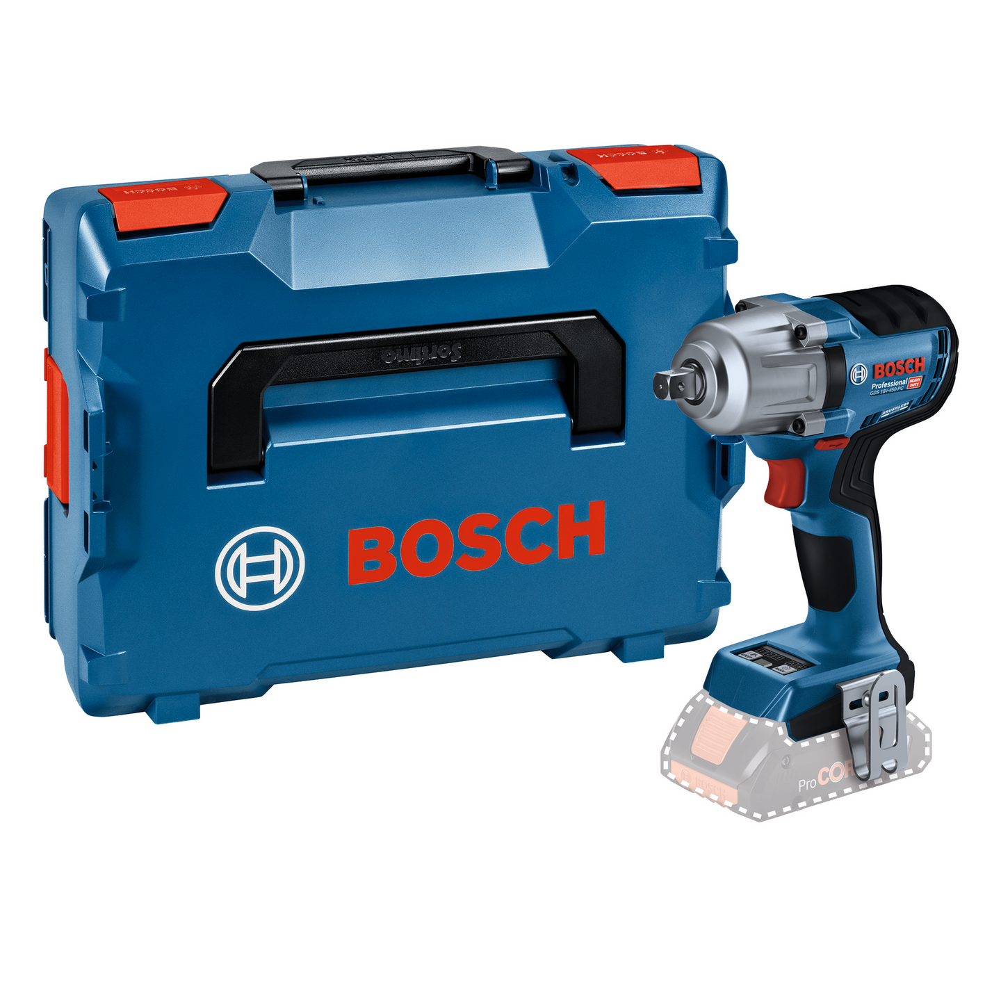 Akkuiskumutterinväännin Bosch GDS 18V-450 PC Solo GCY L-Boxx