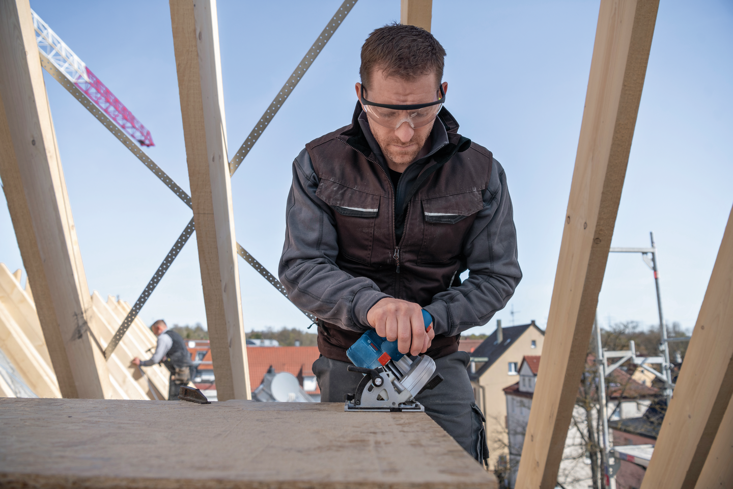 Akkukäsipyörösaha Bosch GKS 18V-57-2 L Solo