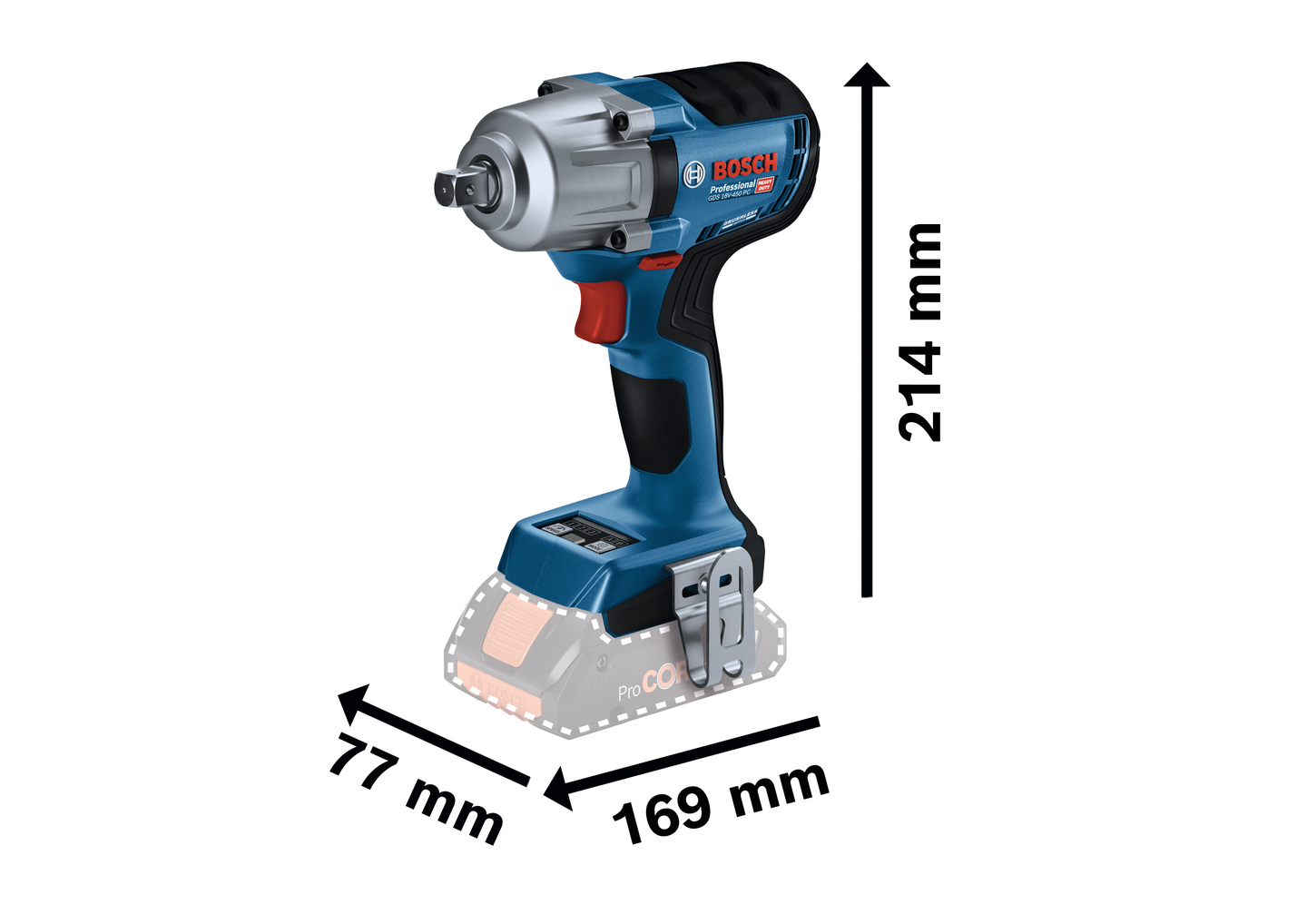 Akkuiskumutterinväännin Bosch GDS 18V-450 PC Solo
