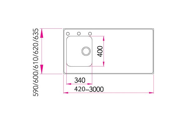 Pesupöytä Stala C-Seitsikko 1000mm