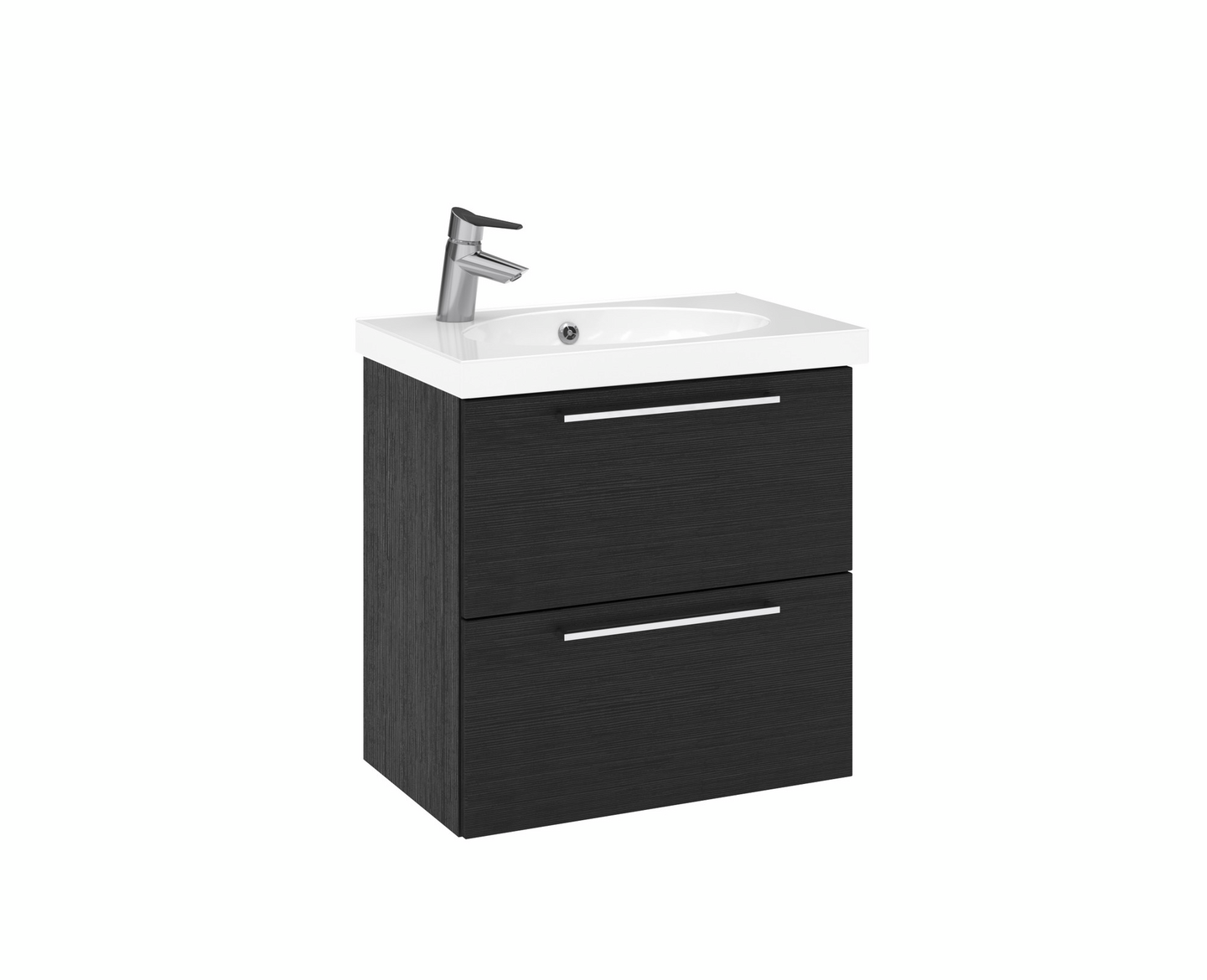 Allaskaappi Temal Trend 62,5x40x64 kahdella laatikolla musta puu