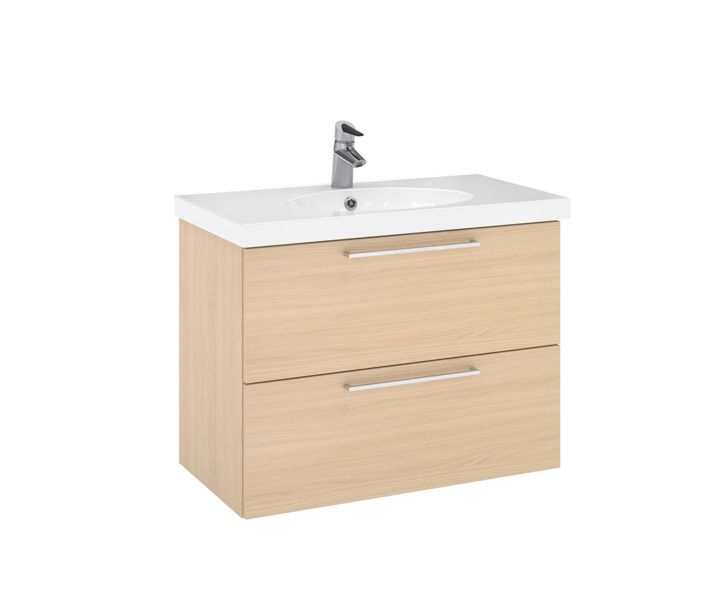 Allaskaappi Temal Trend 82,5x45x64 kahdella laatikolla vaalea tammi