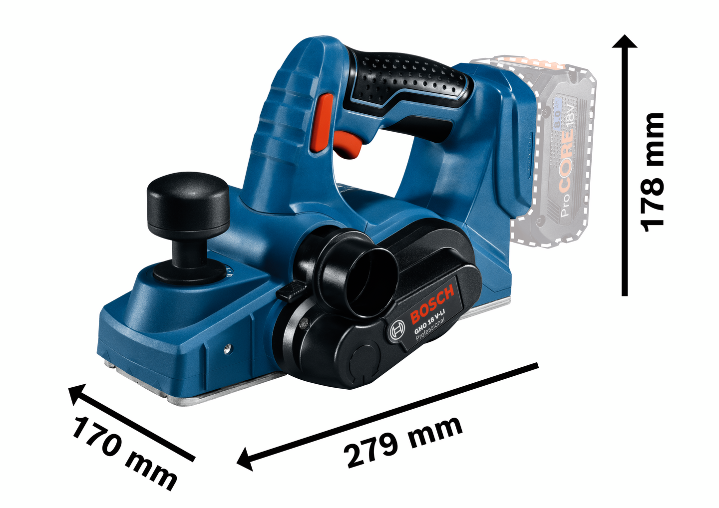 Akkuhöylä Bosch GHO 18V-LI Solo