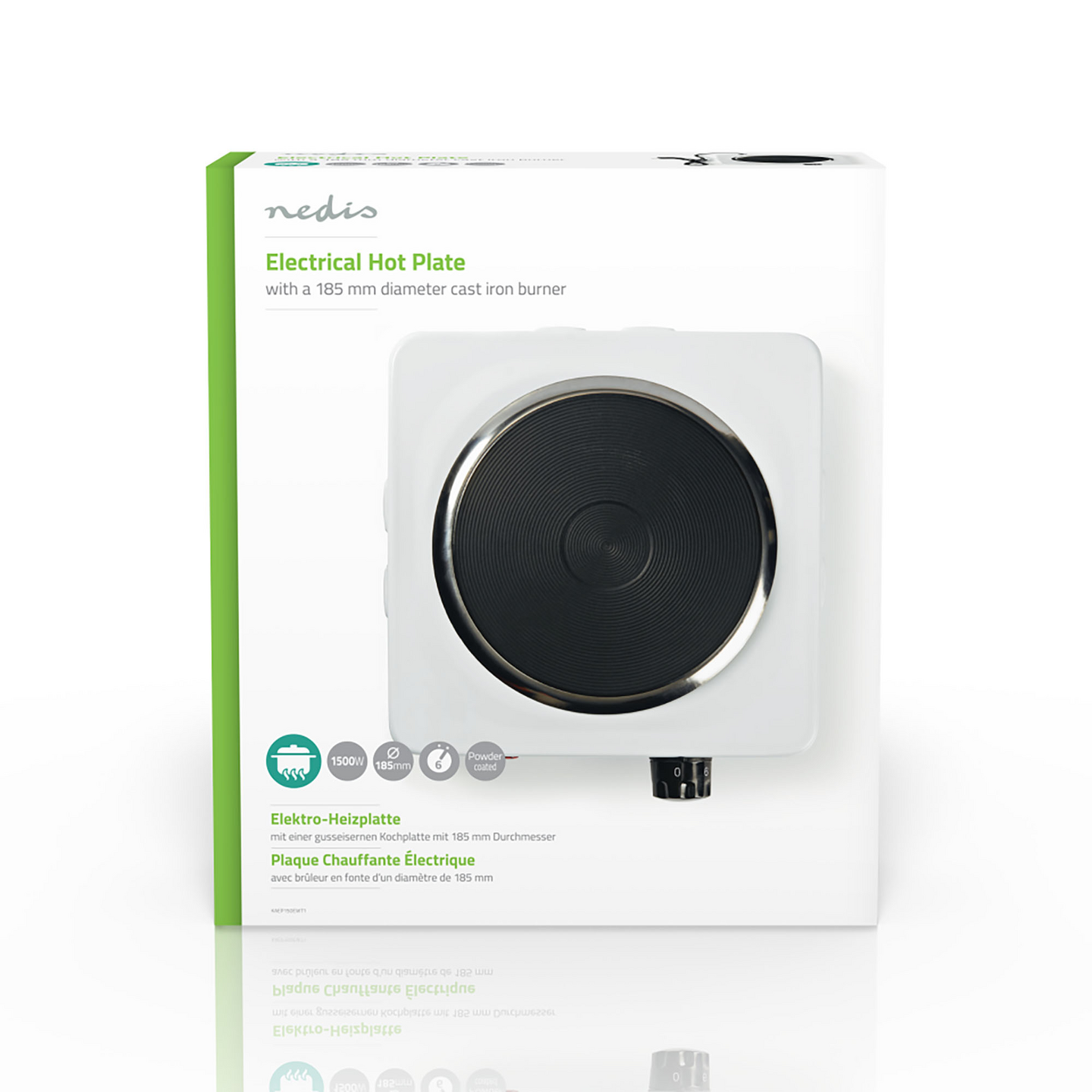 Keittolevy Nedis 1500W 1 keittoalue ylikuumenemissuojalla valkoinen