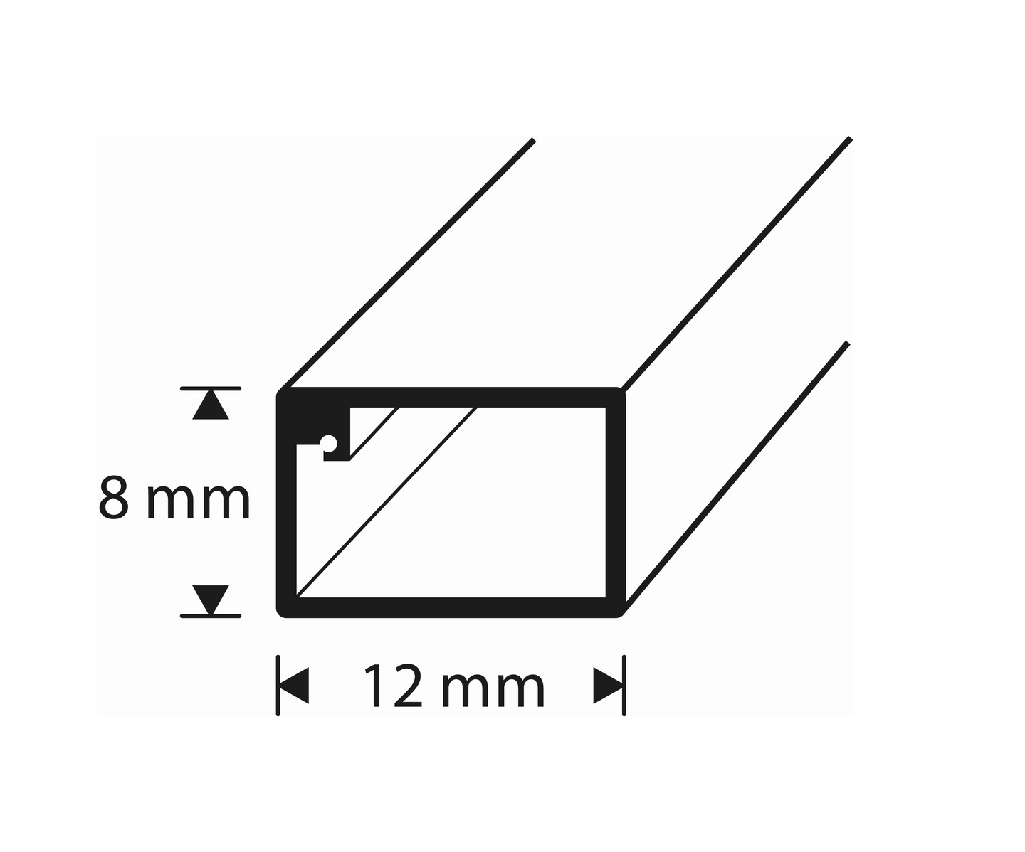 Johtokotelo tarra 12x8mm 2,5m muovia JK 128-410 valkoinen