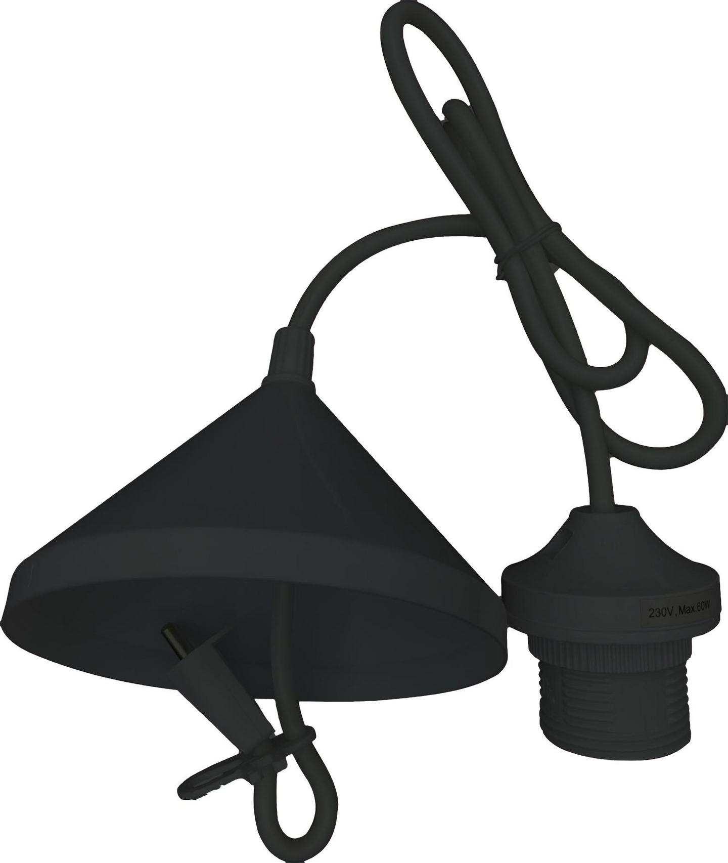 Valaisinripustusjohto OPAL E27 kuppi musta