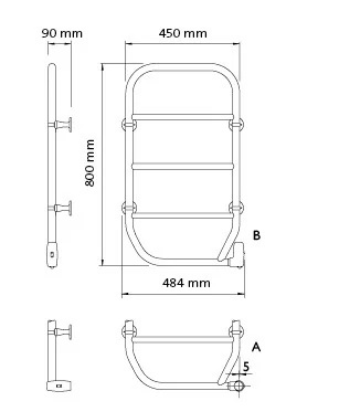 Pyyhekuivain Purmo sähkö Nila R 70W nestetäytteinen kromi