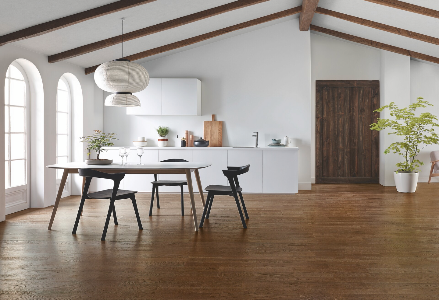 Parketti Tarkett Shade tammi Italian Brown Duoplank 2-sauvainen harjattu