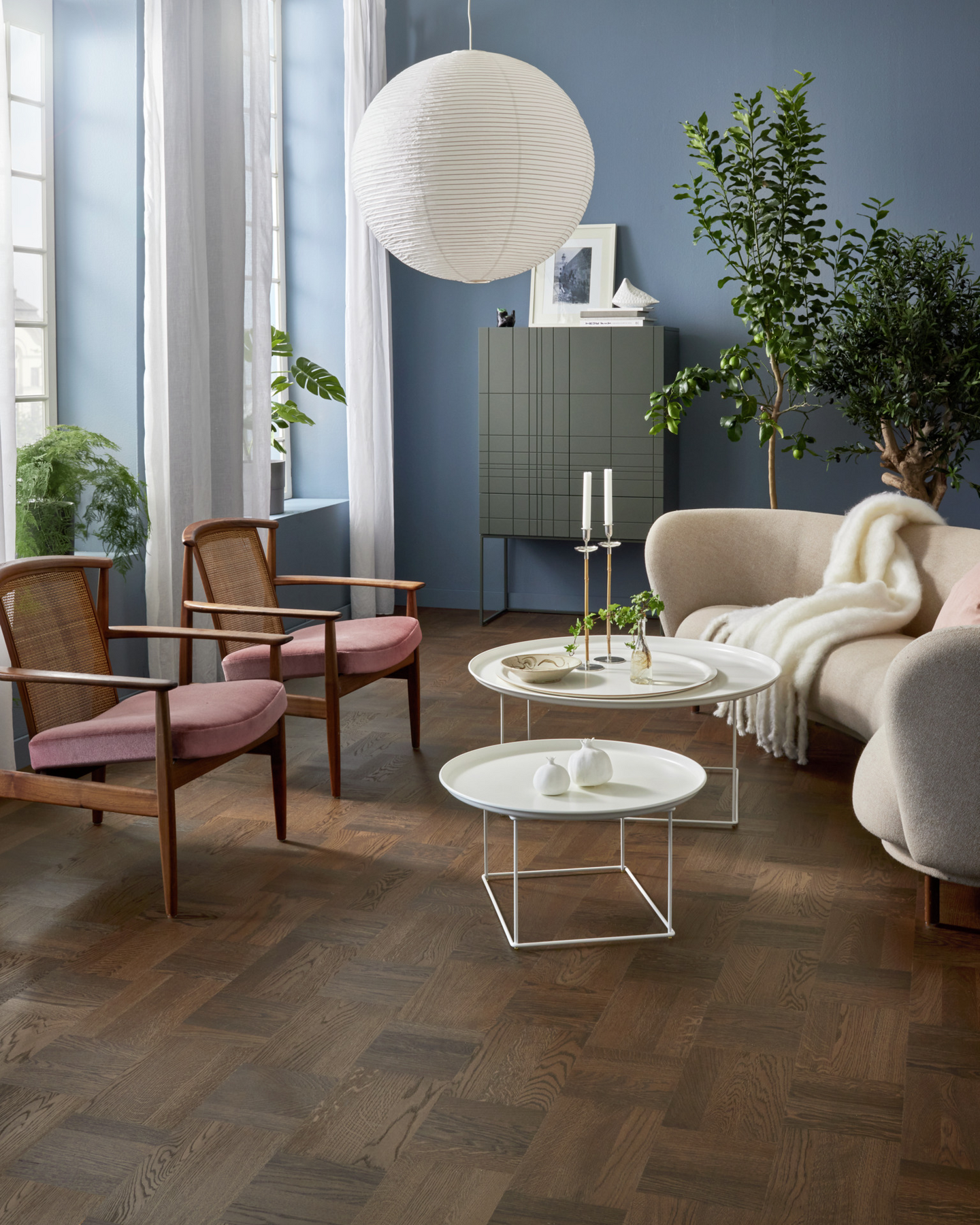 Parketti Tarkett Noble tammi Wasa ruutulauta harjattu