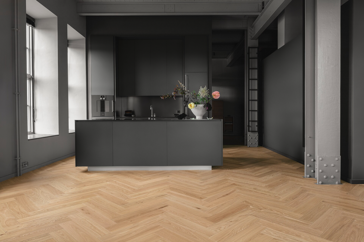 Parketti Tarkett Segno tammi Blonde kalanruoto harjattu vasen lauta