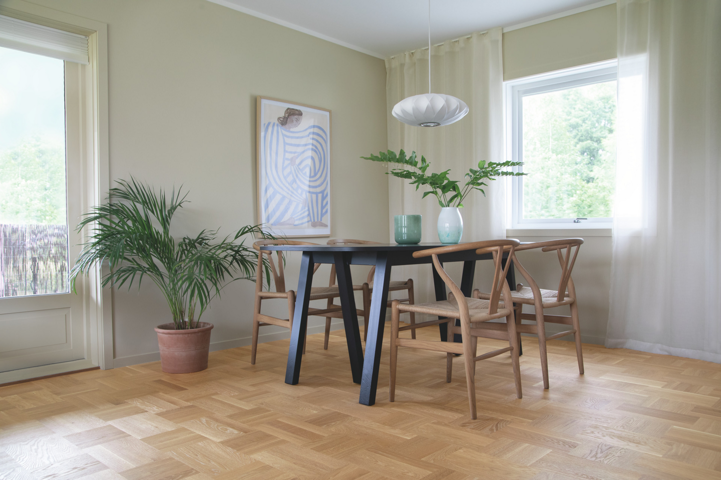 Parketti Tarkett Noble tammi Art Deco ruutulauta harjattu