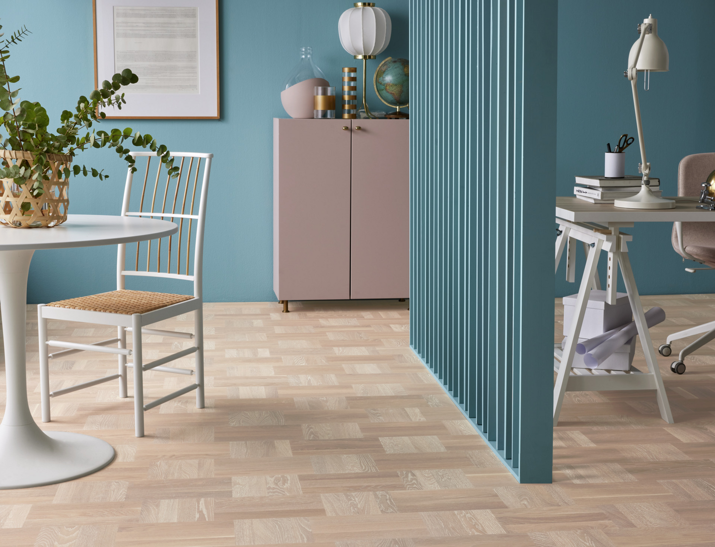 Parketti Tarkett Noble tammi Scandinavia ruutulauta harjattu