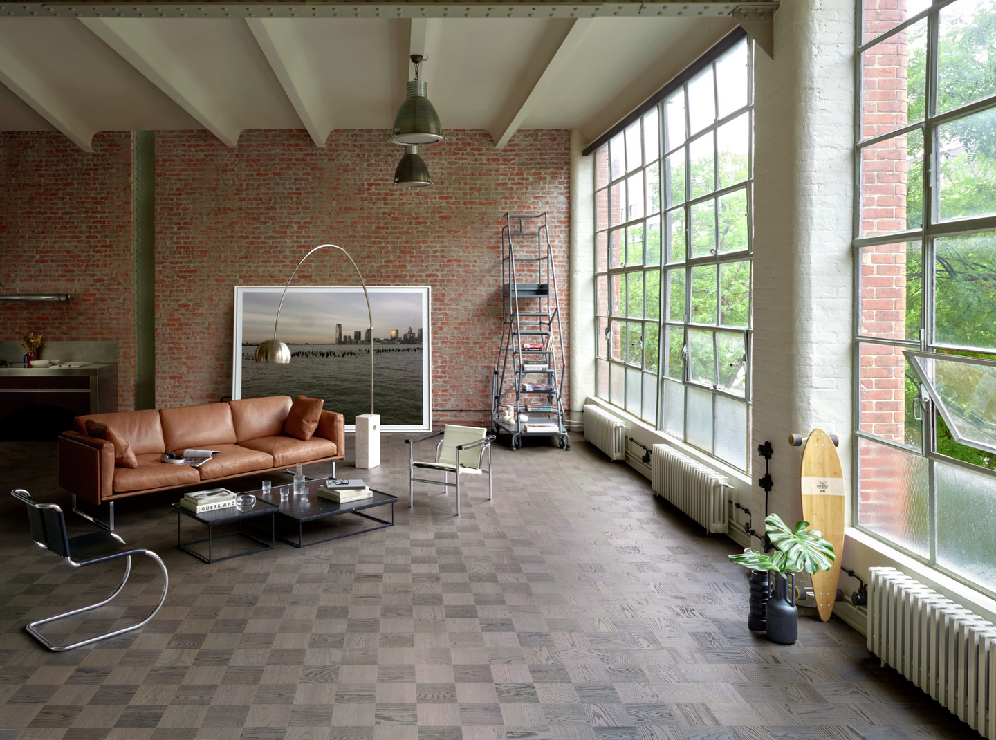 Parketti Tarkett Noble tammi Bronx suuret ruudut harjattu