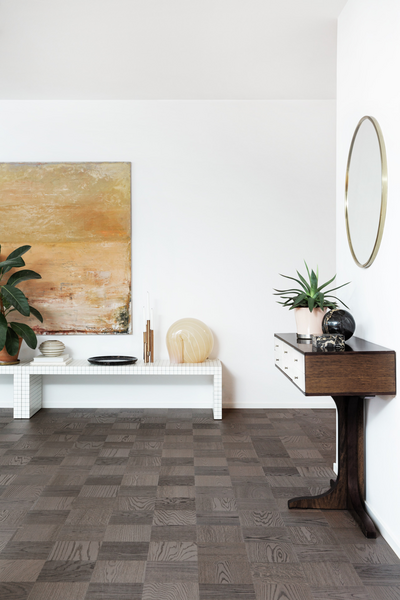 Parketti Tarkett Noble tammi Bronx suuret ruudut harjattu