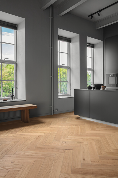 Parketti Tarkett Segno tammi Blonde kalanruoto harjattu oikea lauta