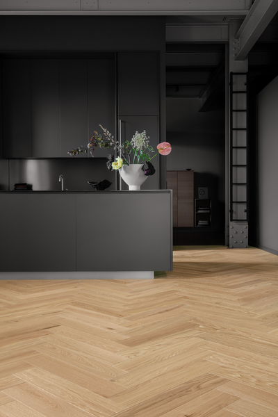 Parketti Tarkett Segno tammi Blonde kalanruoto harjattu oikea lauta