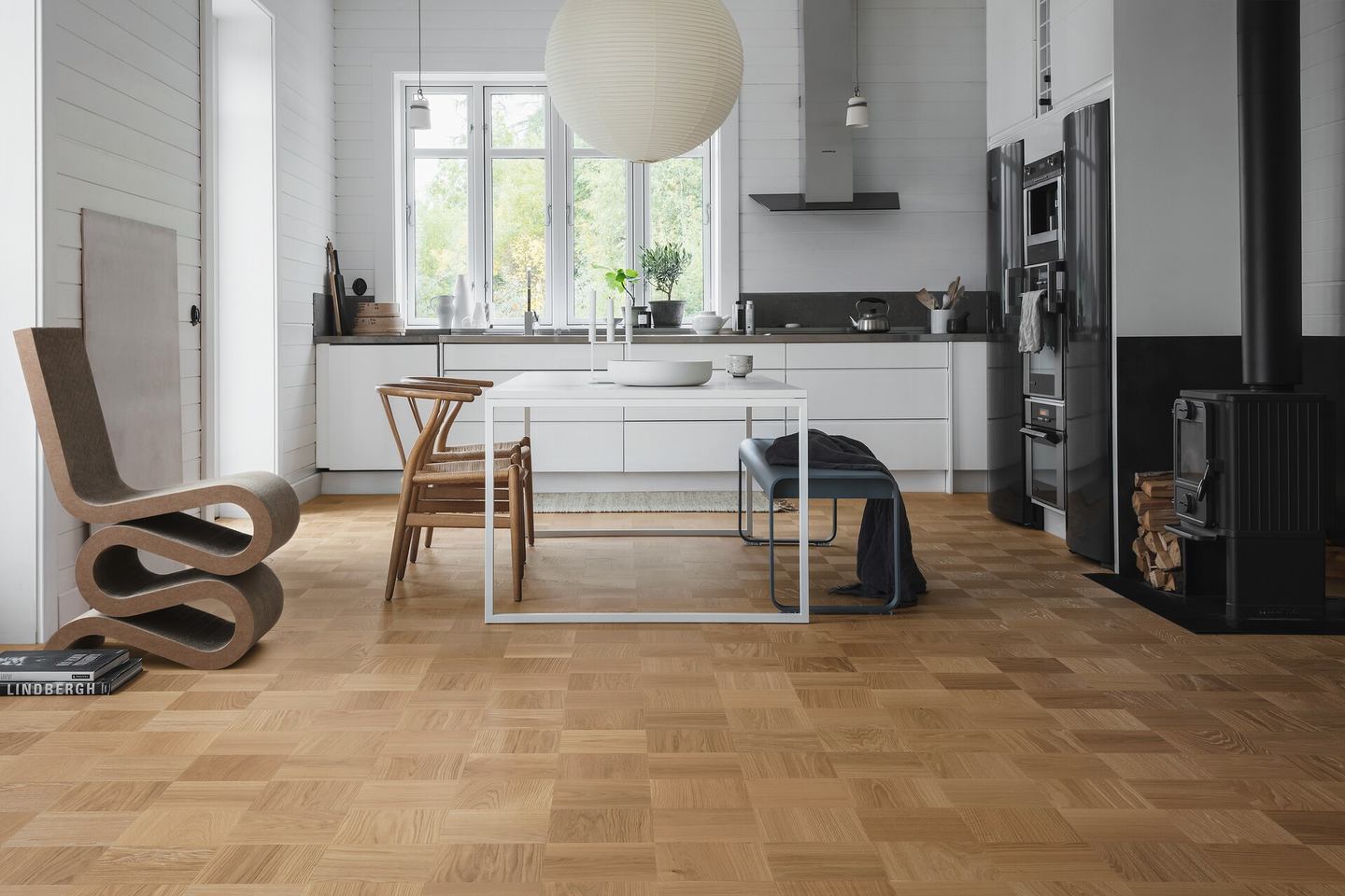 Parketti Tarkett Noble tammi Soho suuret ruudut harjattu