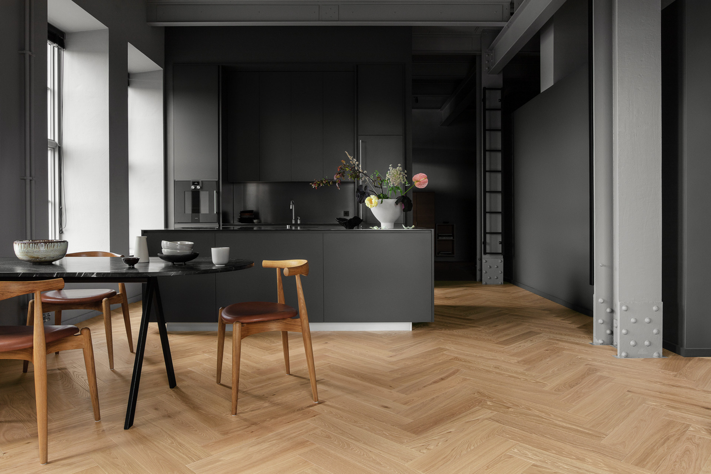 Parketti Tarkett Segno tammi Blonde kalanruoto harjattu oikea lauta