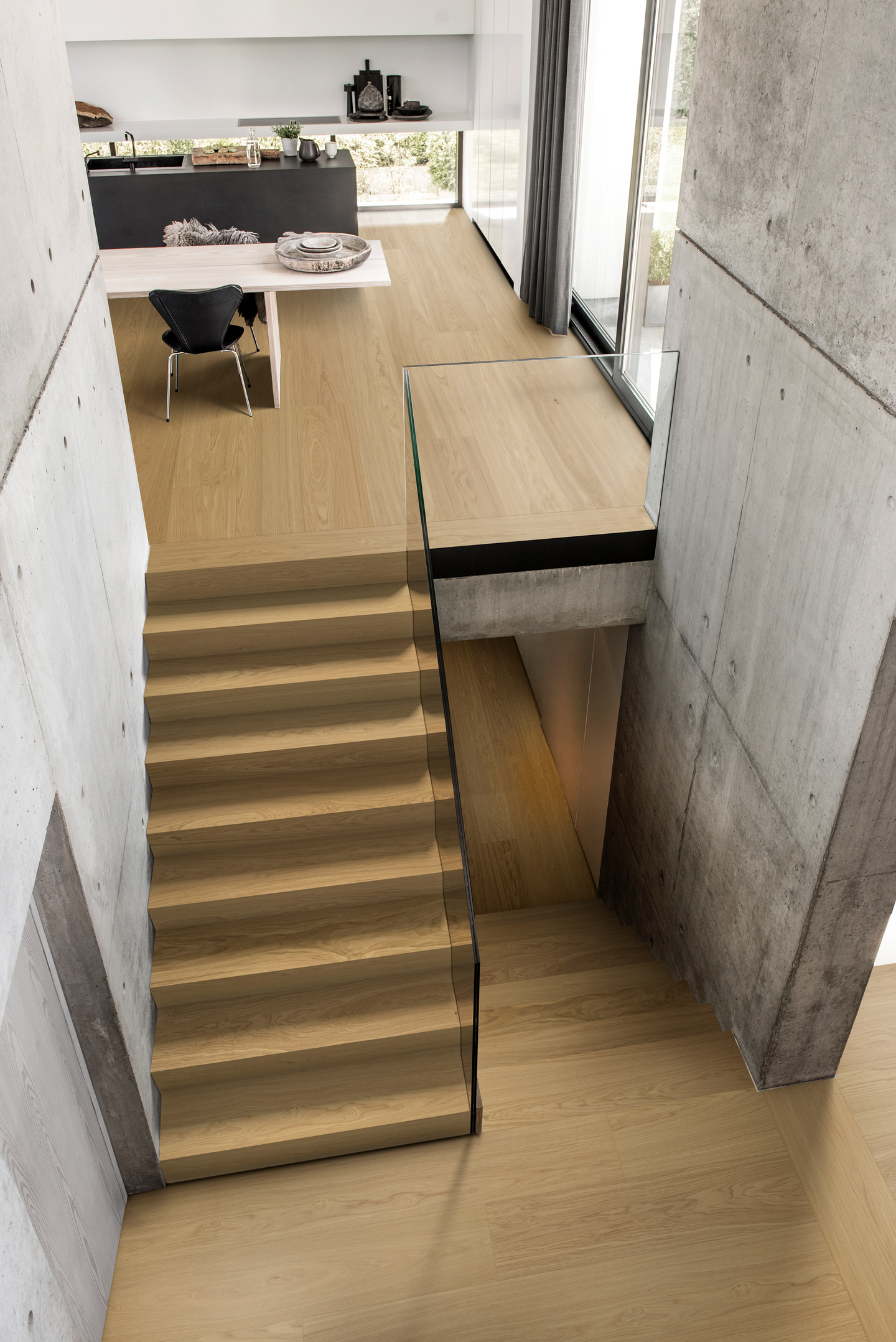 Kovetettu puulattia tammi Lya 3.0 XXL Natural harjattu mattalakka