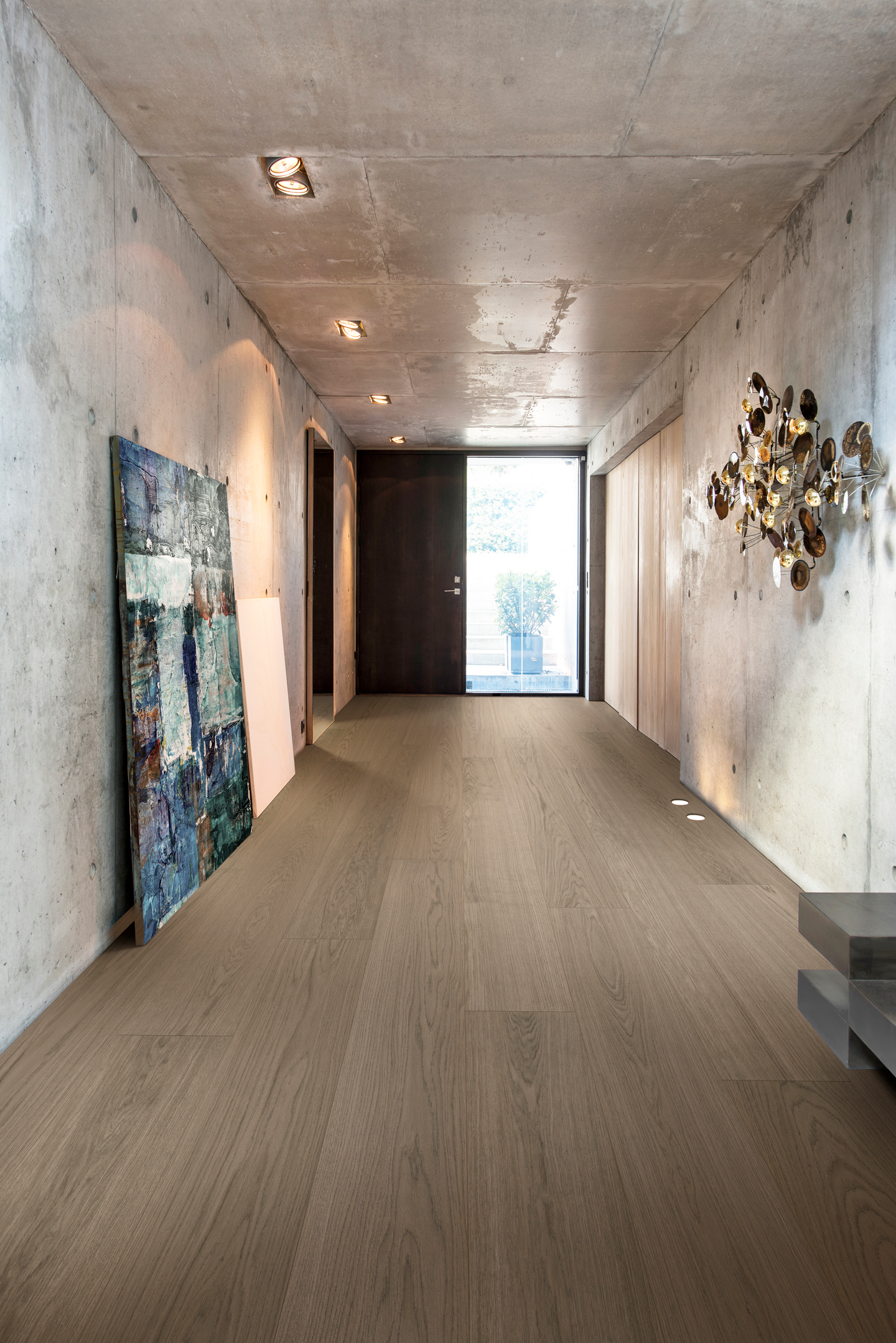 Kovetettu puulattia tammi Haradal 3.0 XL Mineral Grey harjattu mattalakka