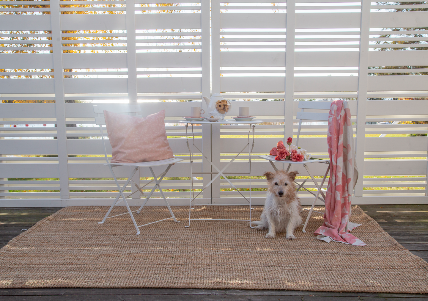 Parvekesetti Cello Ibiza valkoinen