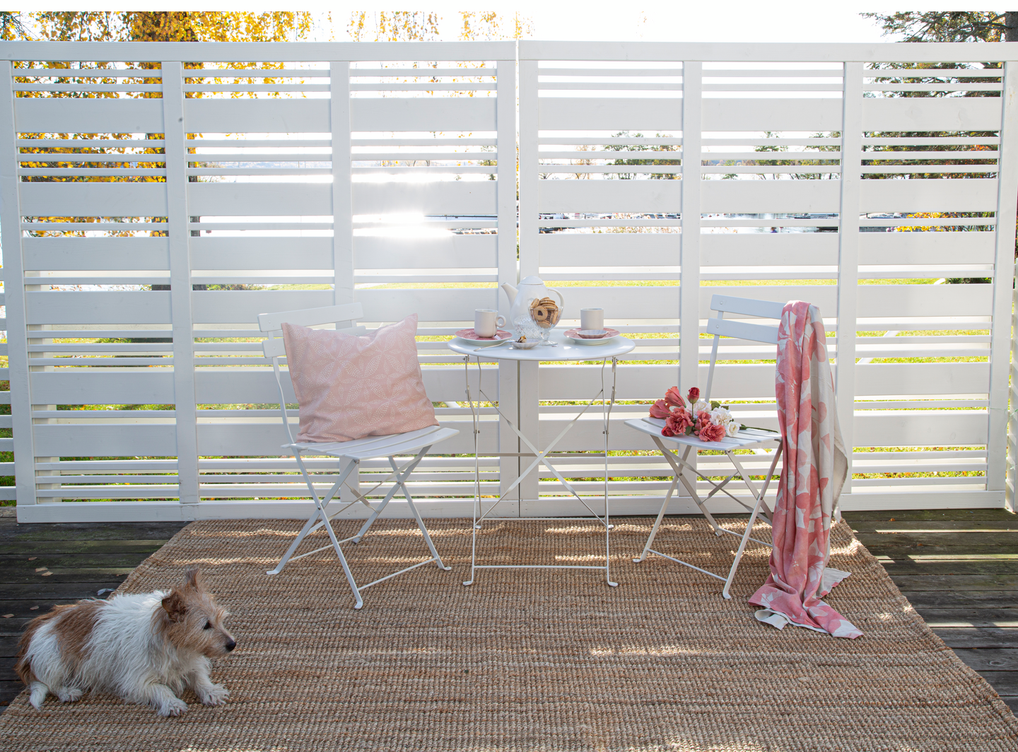 Parvekesetti Cello Ibiza valkoinen