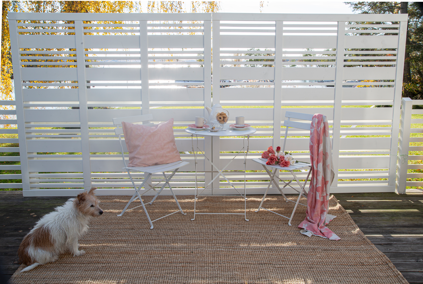 Parvekesetti Cello Ibiza valkoinen