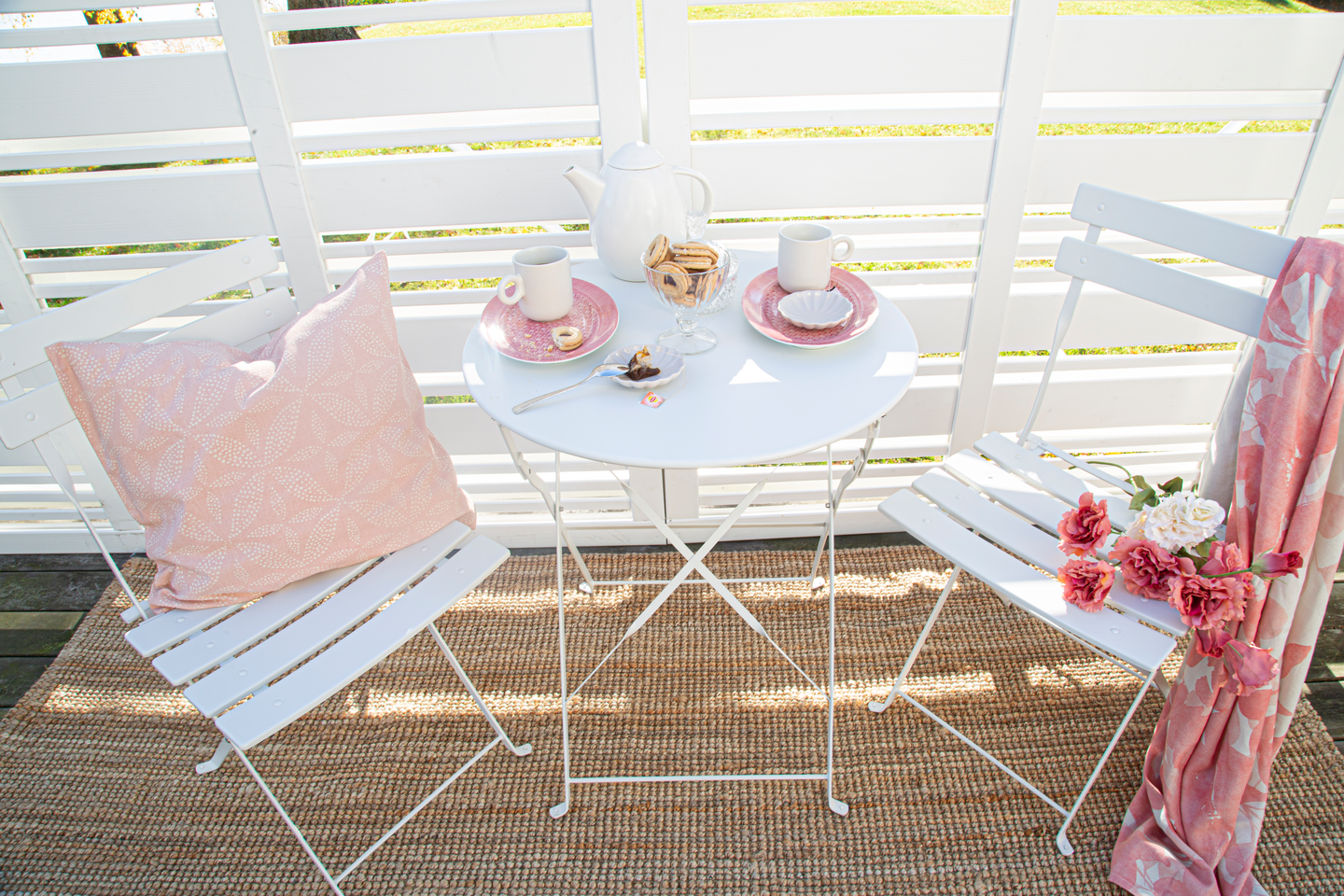 Parvekesetti Cello Ibiza valkoinen