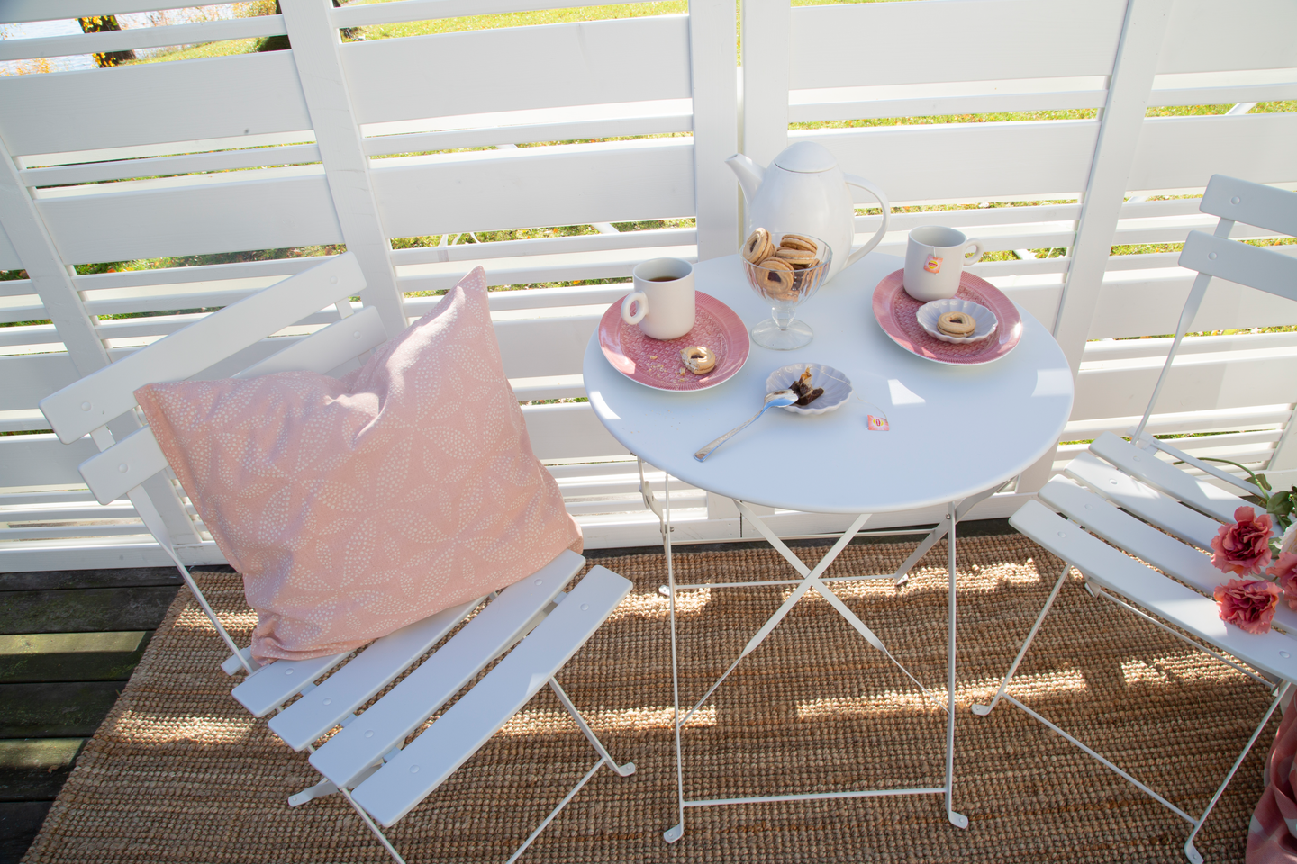 Parvekesetti Cello Ibiza valkoinen