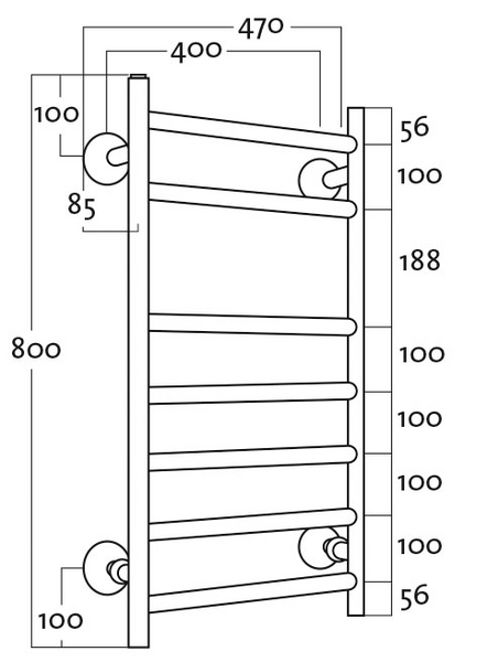Kuivausteline REJ Design vesi Tango BTH 40807 alakytkentä valkoinen