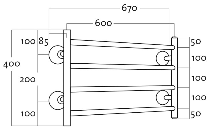 Kuivausteline REJ Design vesi Largo BTH 60404 kromi