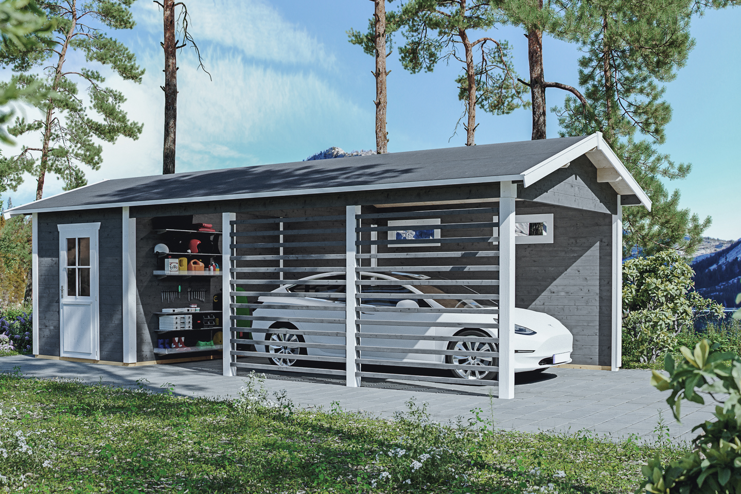 Autokatos + varasto Uppsala 340x800cm