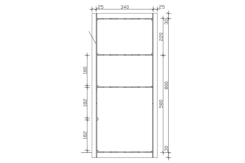 Autokatos + varasto Uppsala 340x800cm