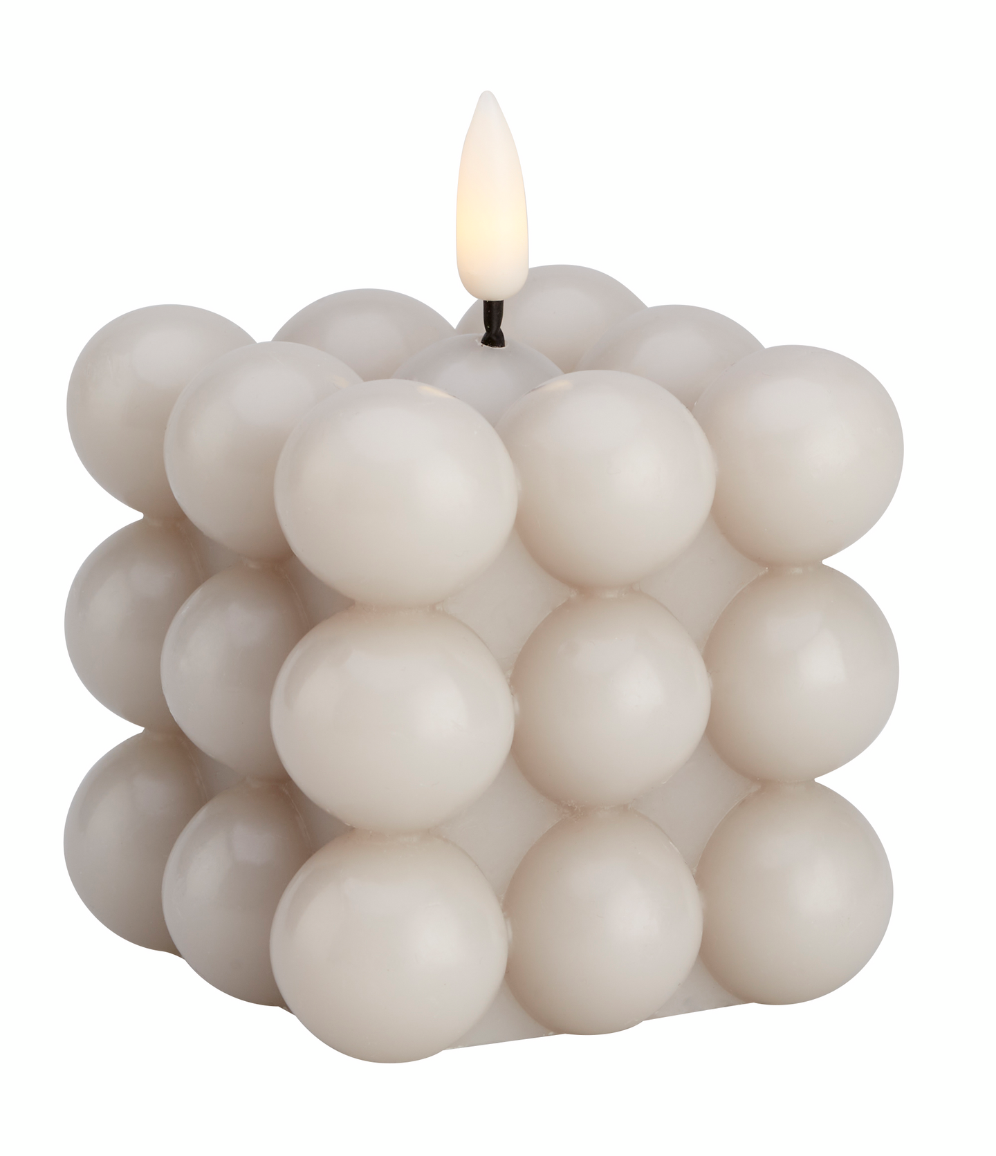 Led-kynttilä CELLO Cube 7,3cm beige