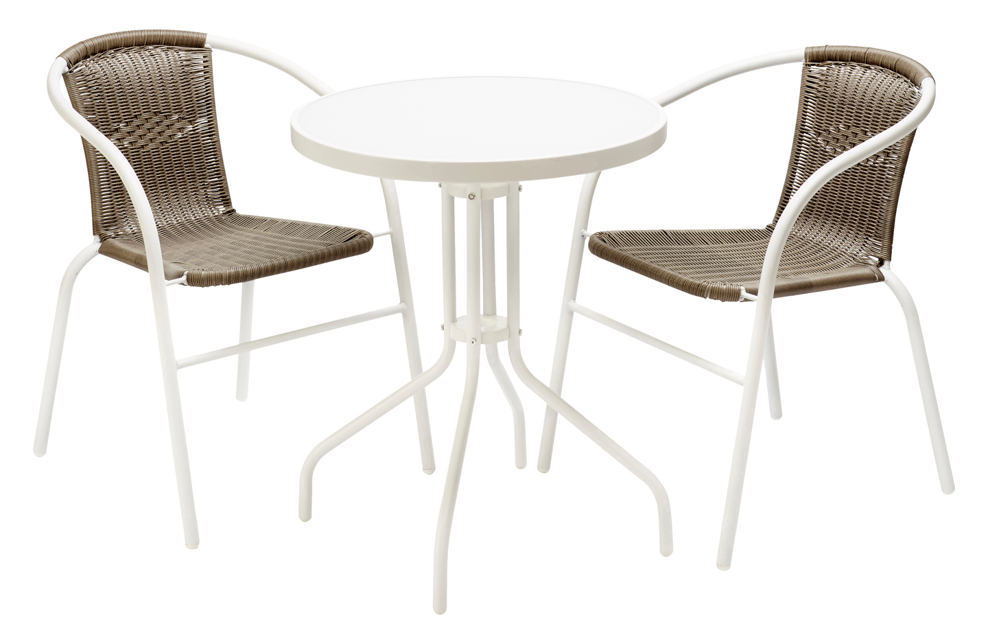 Parveketuoli valkoinen/ruskea