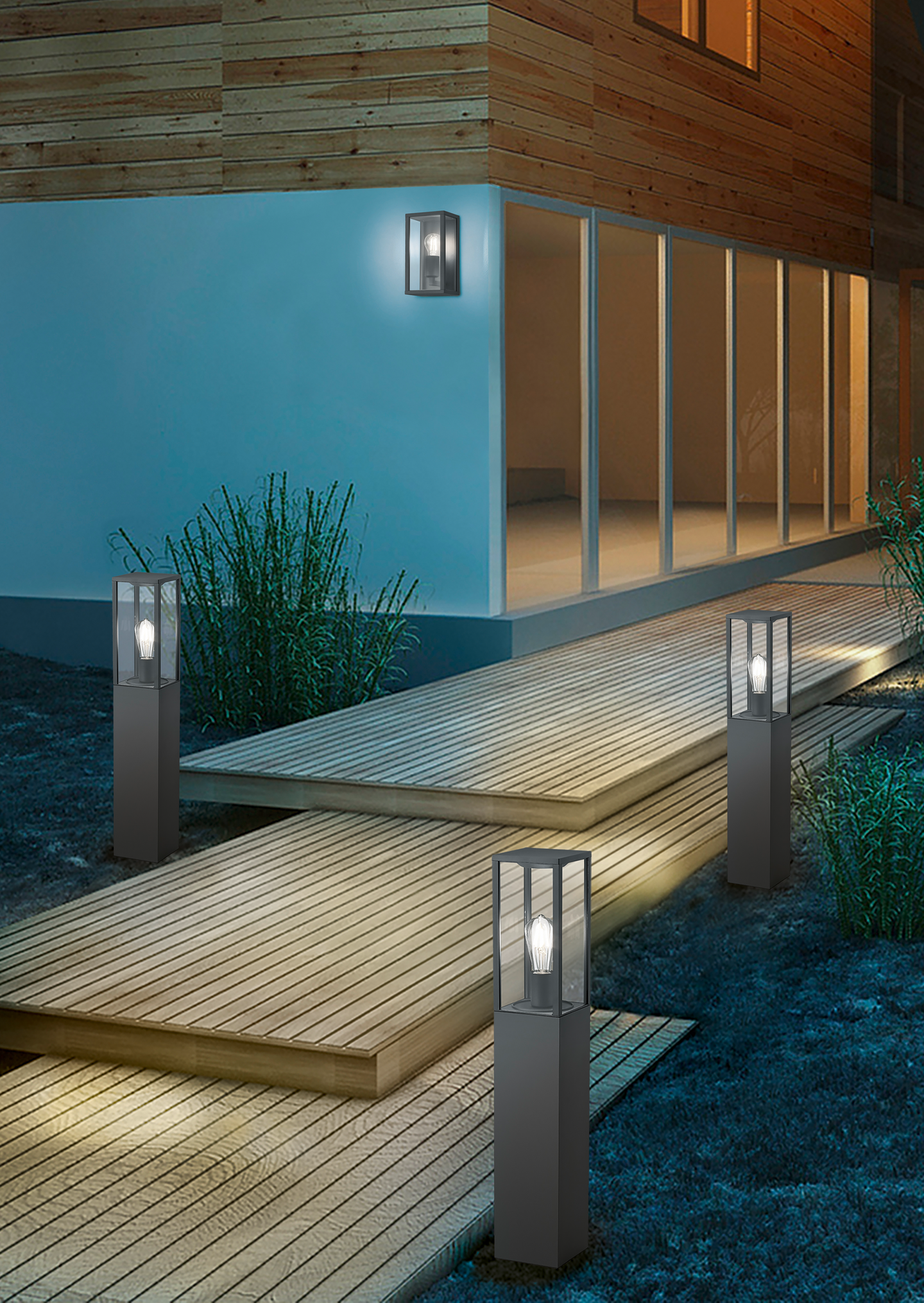 Ulkoseinävalaisin TRIO Garonne E27 1-Os Antrasiitti