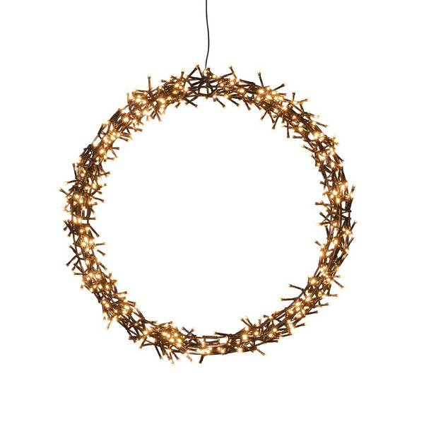 Kranssi Konstsmide 50cm 600 led him+ajastin musta