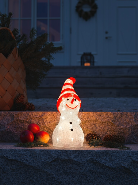 SNÖGUBBE KONSTSMIDE AKRYL 32CM 32 LED, 6249-103