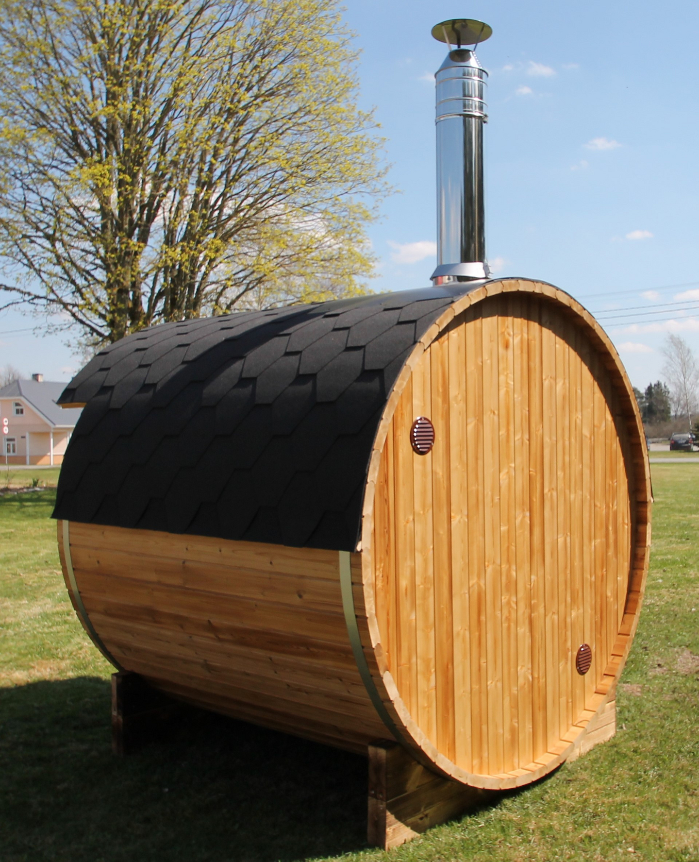 Tynnyrisauna UNO 2,0m x 2,0m valmiiksi koottu