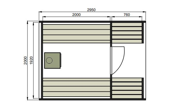 Tynnyrisauna ALEX De Lux 3,0m x 2,2m valmiiksi koottu