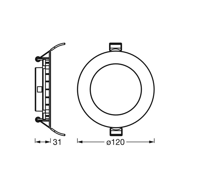 LED-alasvalo LEDVANCE Downlight Set 120mm 3x8W 3000K 3x550lm