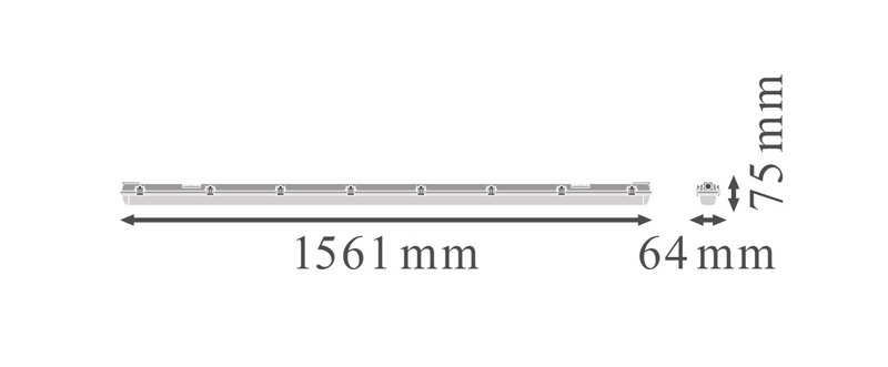 Valaisinrunko LEDVANCE Damp Proof Dp Housing 1500 1 lamppu IP65