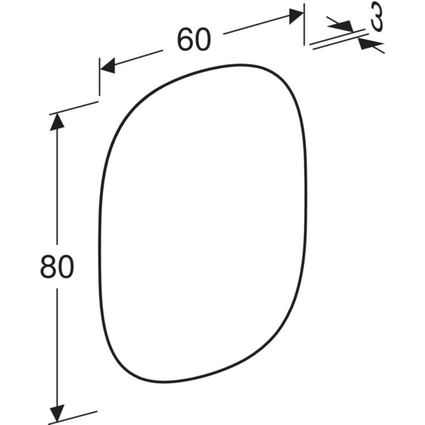 Tasopeili valaistuksella Geberit Option Oval L60 K80 S3cm ovaali