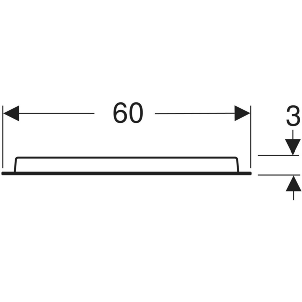 Tasopeili valaistuksella Geberit Option Oval L60 K80 S3cm ovaali