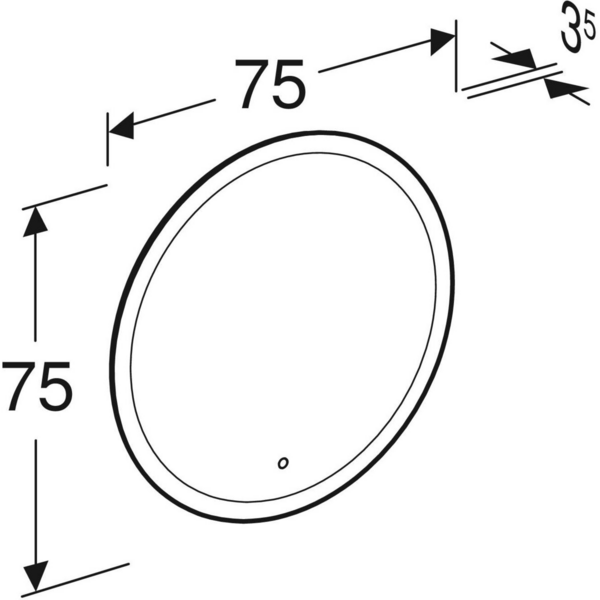 Tasopeili valaistuksella Geberit Option Round L75 K75 S3,5cm pyöreä