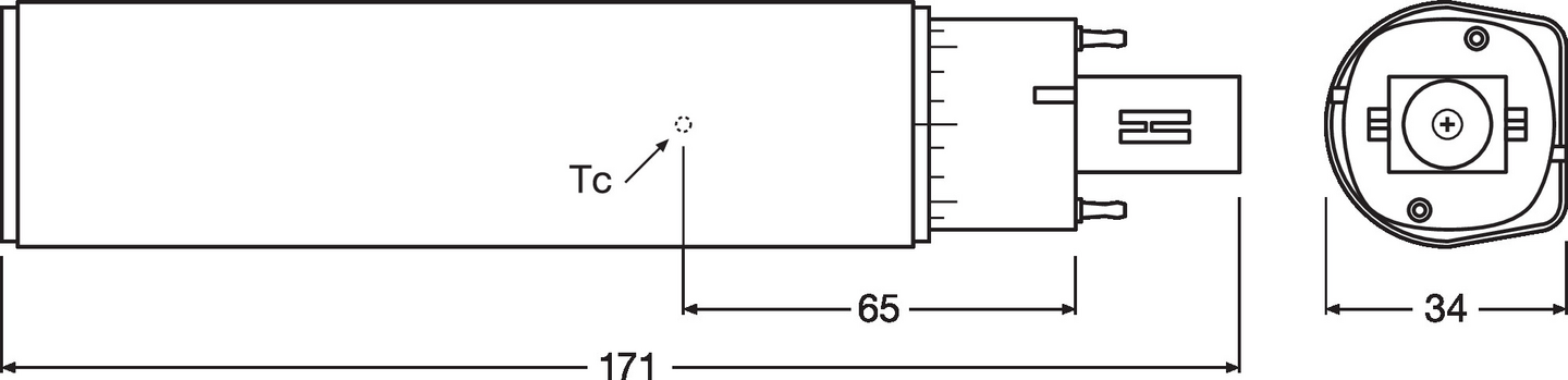 Pistokantalamppu OSRAM Dulux led D26 9W 1100lm 4000K G24D-3