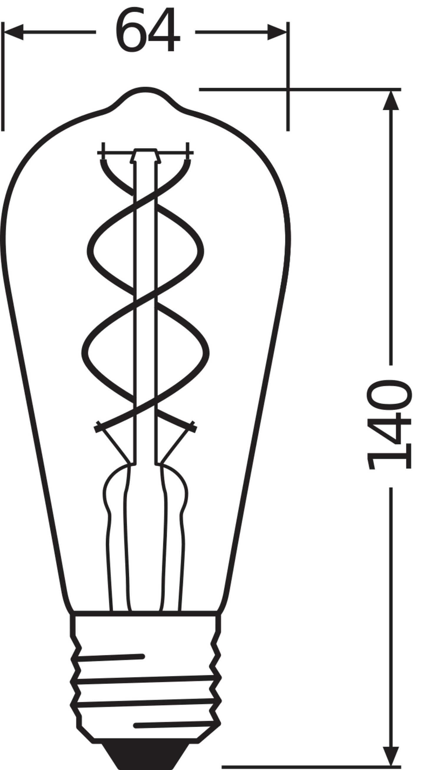 Sisustuslamppu OSRAM Vintage 1906 Edison 300lm 2000K E27 spiral-filamentti